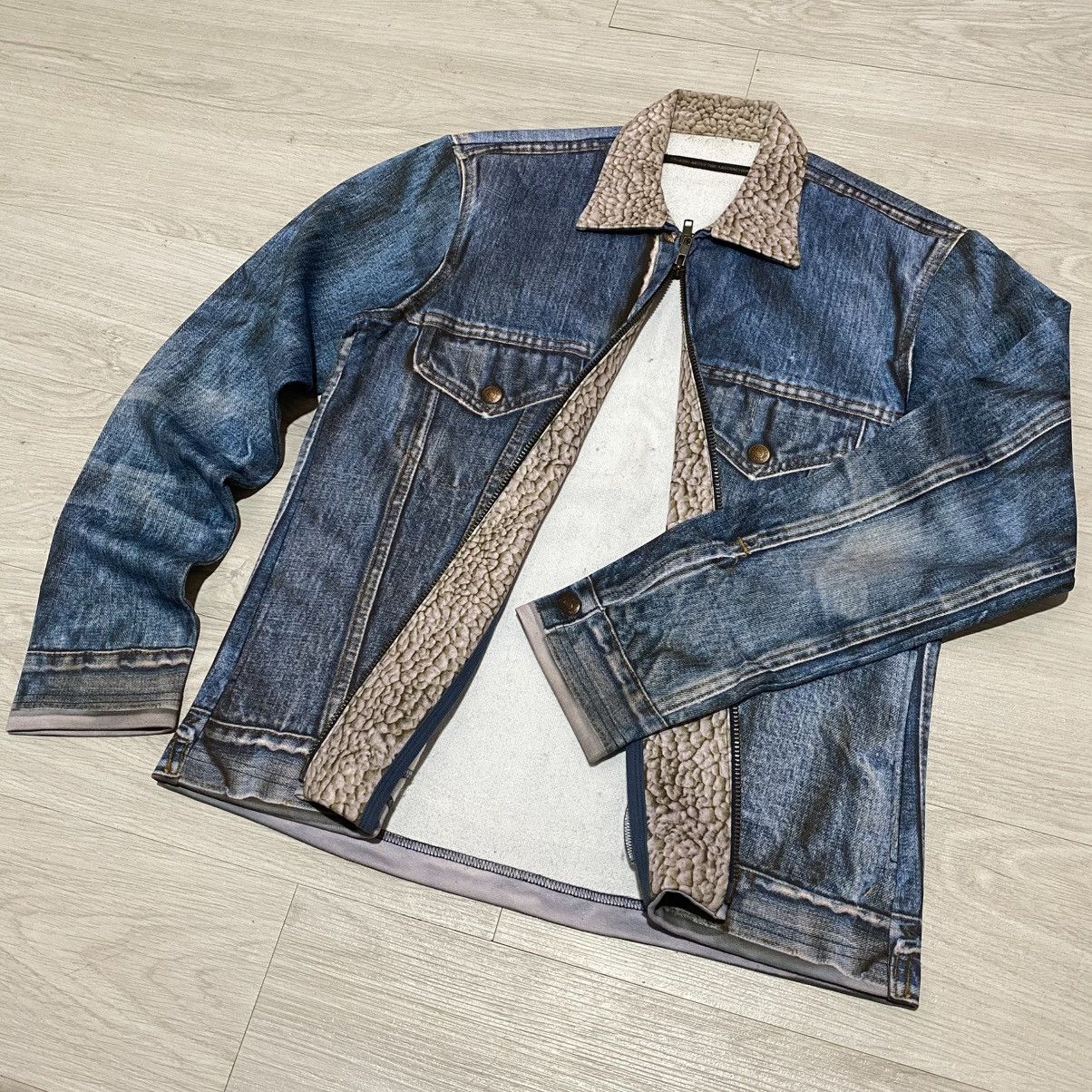 Vintage Unique 3d printed soft jacket double zipper Size US L / EU 52-54 / 3 - 3 Thumbnail