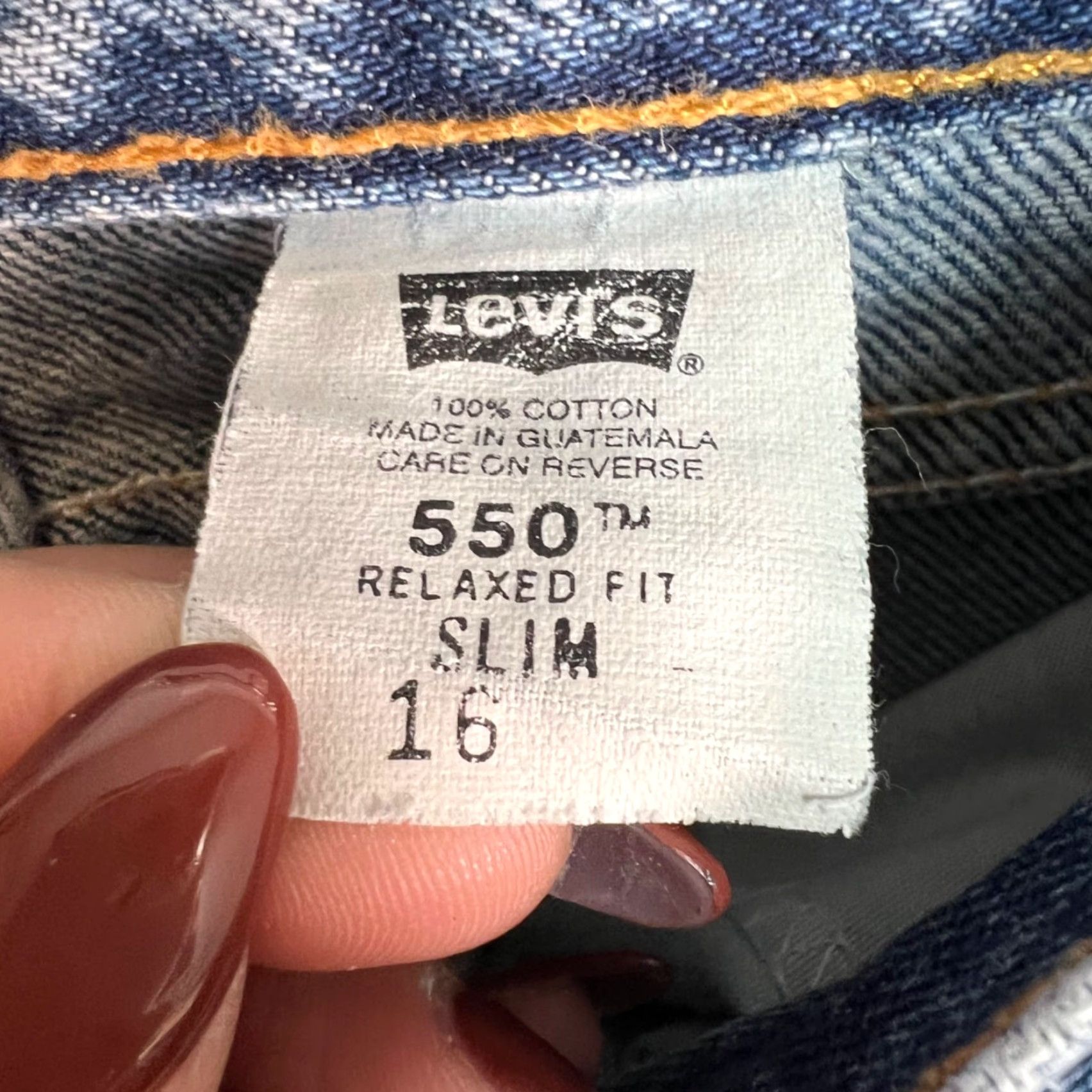 Levi's Levis 550 Womens 16 Slim Relaxed Fit Slim Blue Denim Jeans Mid-Rise 100% Cotton Size 38" / US 16 / IT 52 - 4 Thumbnail