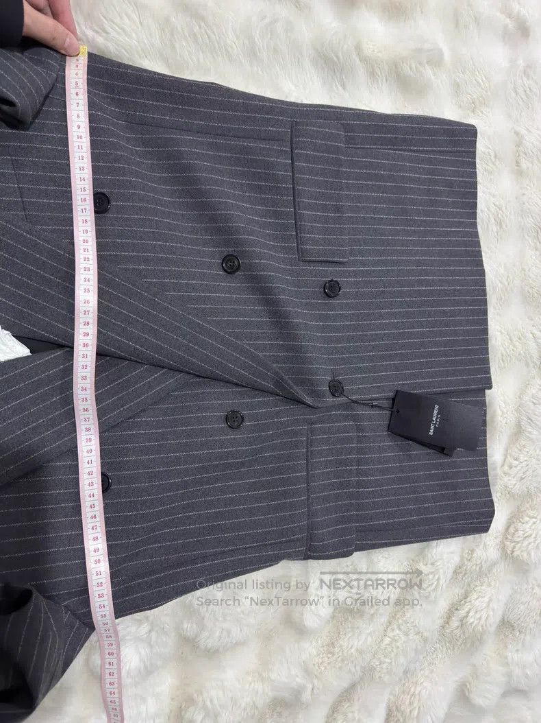 Saint Laurent Paris Saint Laurent Paris Flannel Double-breasted Men's Suit Jac Size US M / EU 48-50 / 2 - 8 Thumbnail