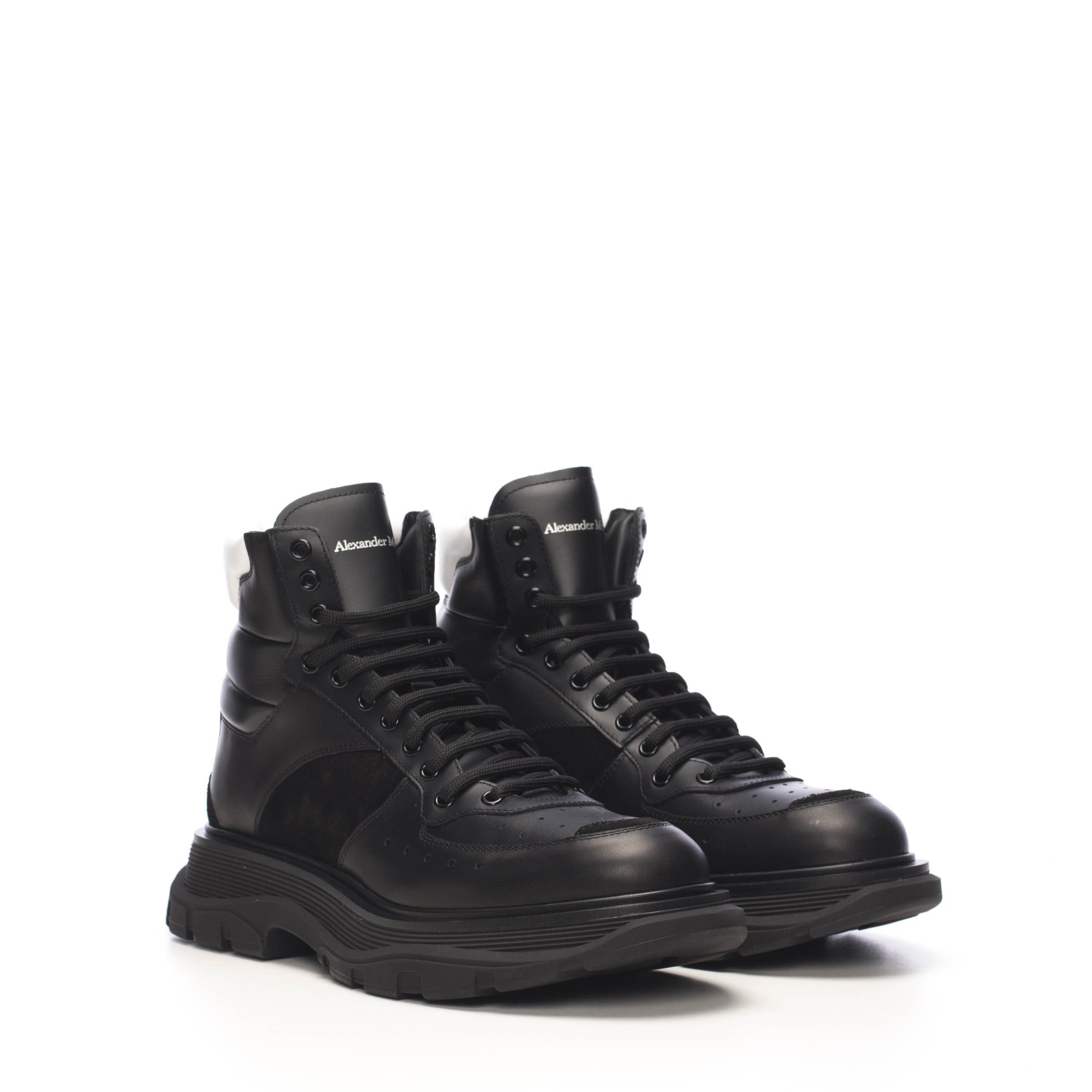 Alexander McQueen Tread Slick Boot In Black Leather Size US 6 / EU 39 - 1 Thumbnail