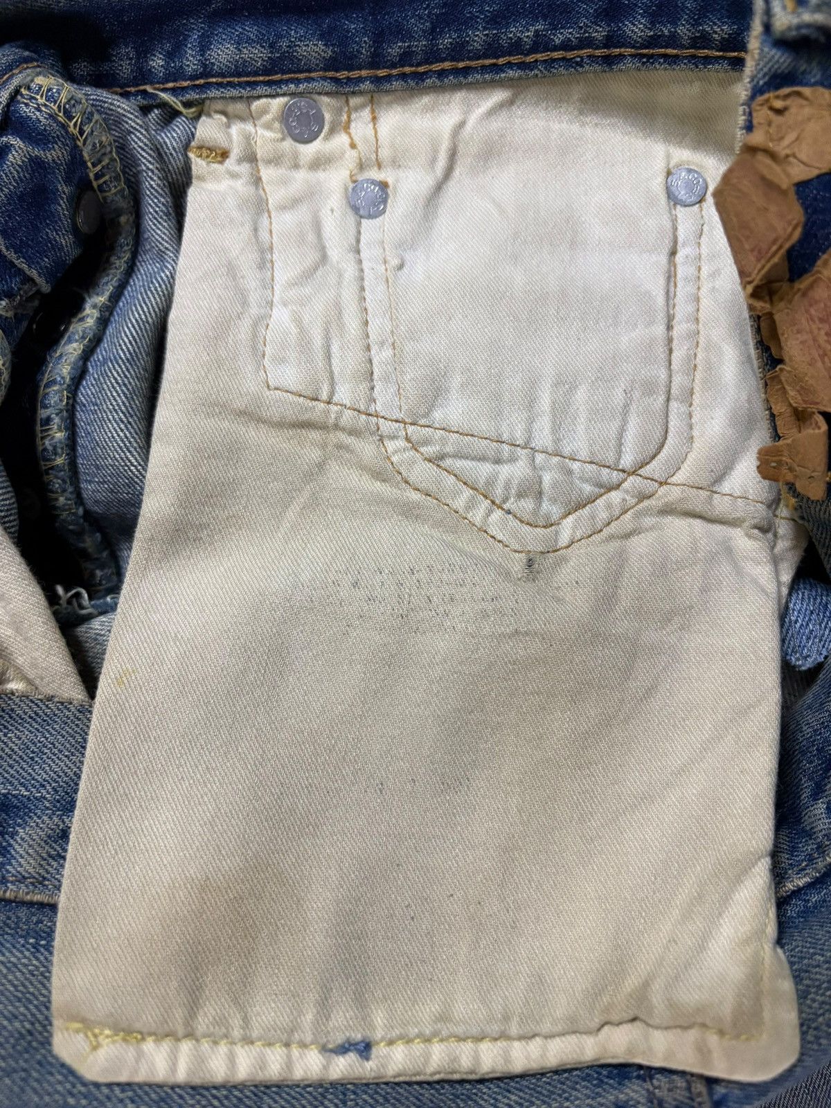 Levi's SICK VINTAGE 60s Levis 501 Big E Selvedge Jeans Button 16 Size US 33 - 12 Thumbnail