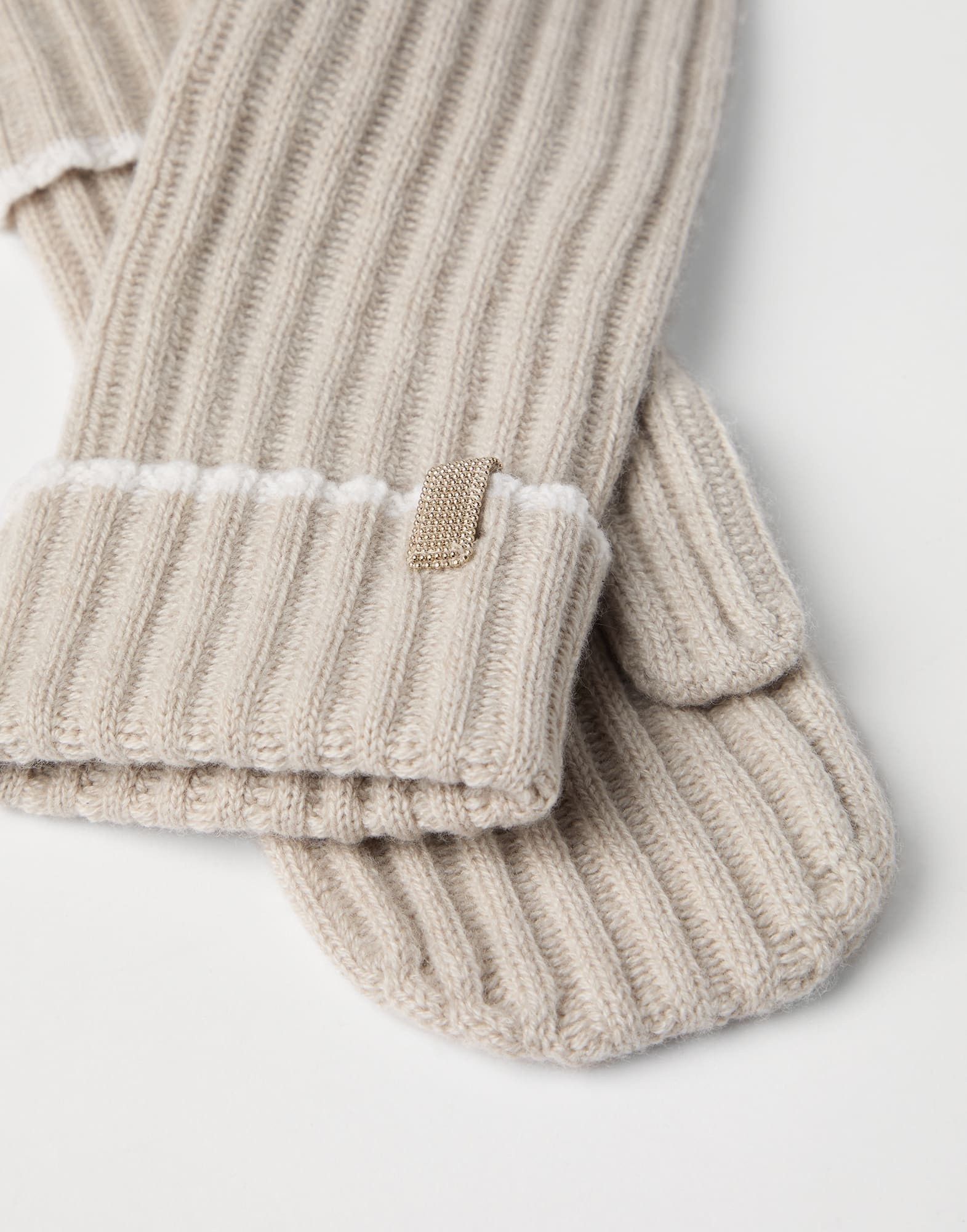 Brunello Cucinelli o1la1rc1a1025 Size: OS / Cashmere Gloves in Beige Size ONE SIZE - 2 Thumbnail