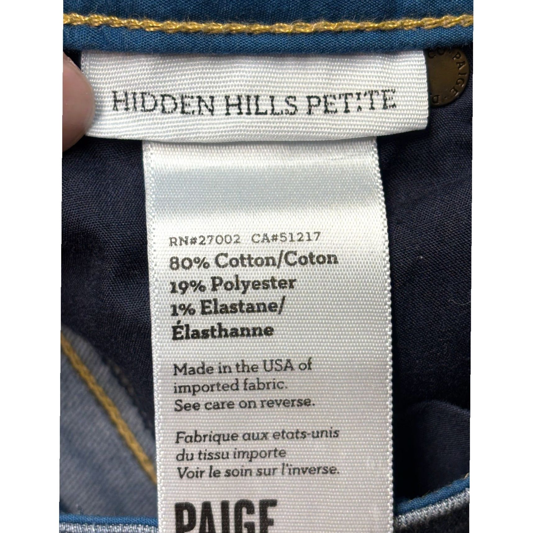 Paige Paige Hidden Hills Petite Flare Jeans Dark Wash Carson WA838 Womens 28X31 USA Size 28" / US 6 / IT 42 - 6 Thumbnail