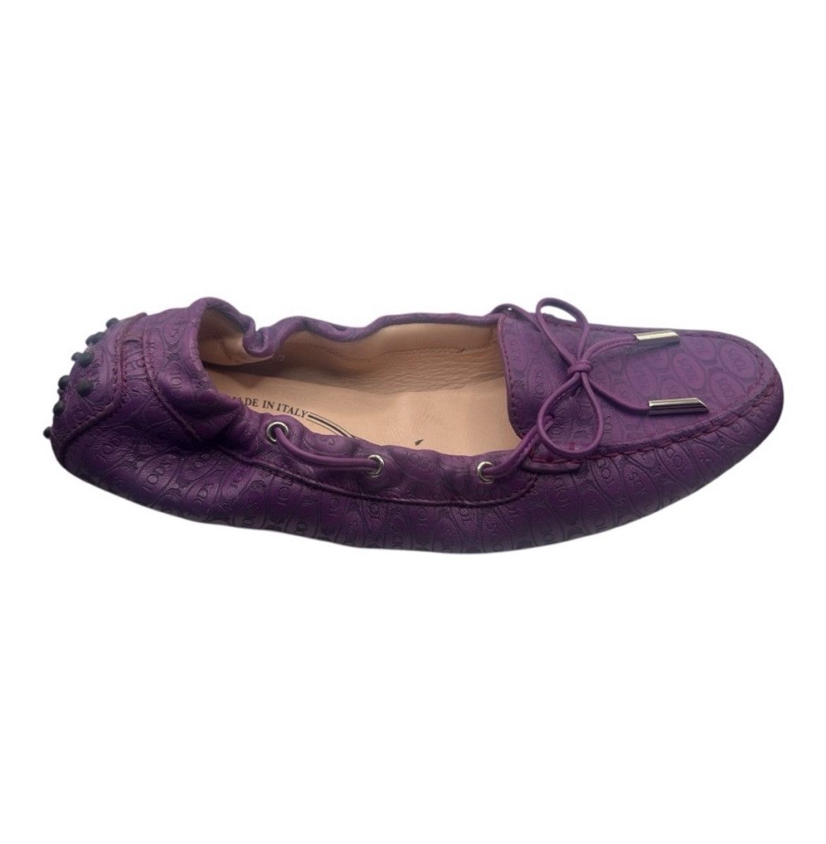 Tod's TOD’S × Happy Moments Purple Embossed Leather Loafers Size 9 Size US 9 / IT 39 - 4 Thumbnail