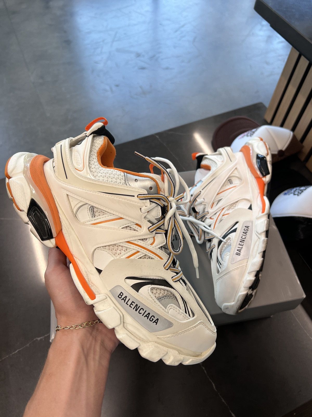 Balenciaga track runner white orange hotsell