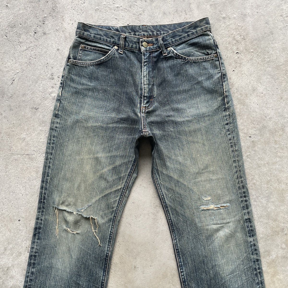 Japanese Brand Vintage Japan Distressed Faded Jeans Denim Pants W31x31 Size US 31 - 3 Thumbnail