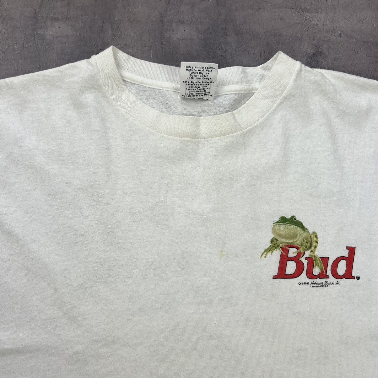 Budweiser Rare! Budweiser Frog Big Logo Tee 90s Single Stitch Vintage Size US XL / EU 56 / 4 - 17 Thumbnail