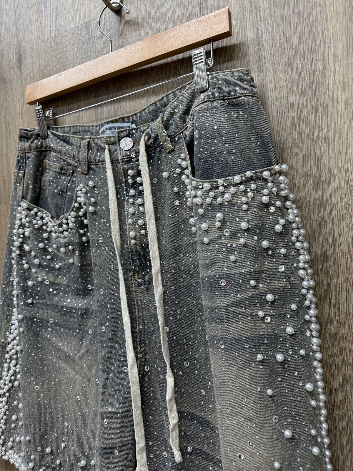 Vale Vale Rhinestone Marble Jorts Size US 30 / EU 46 - 4 Thumbnail