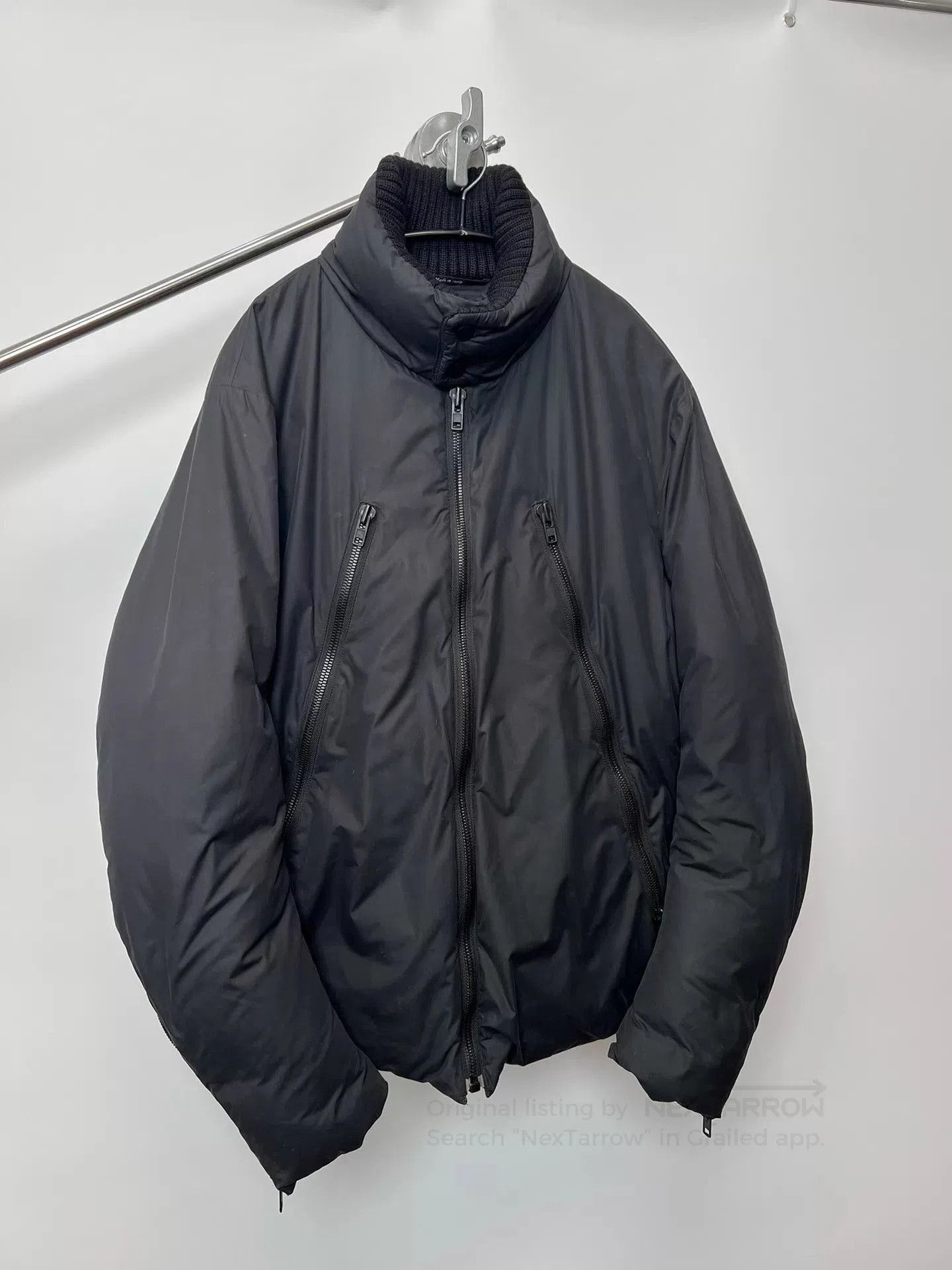 Maison Margiela Black Puffer Jacket with High Collar and Zip Pockets. Size US M / EU 48-50 / 2 - 3 Thumbnail