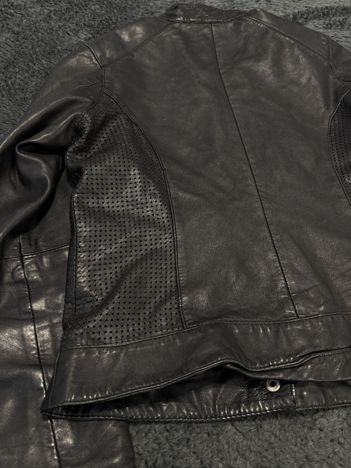 Japanese Brand 00s Real Leather Y2K Motorcycle Cropped Japan Style Jacket Size S / US 4 / IT 40 - 6 Thumbnail