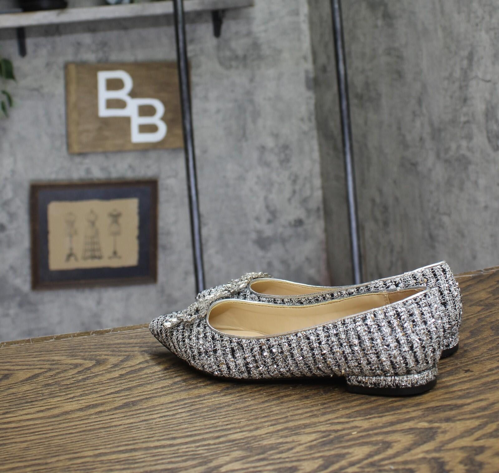 Other Nwt On 34th Bow Flats 10019810900 Silver Tweed Gray 5m Size US 5 / IT 35 - 2 Thumbnail