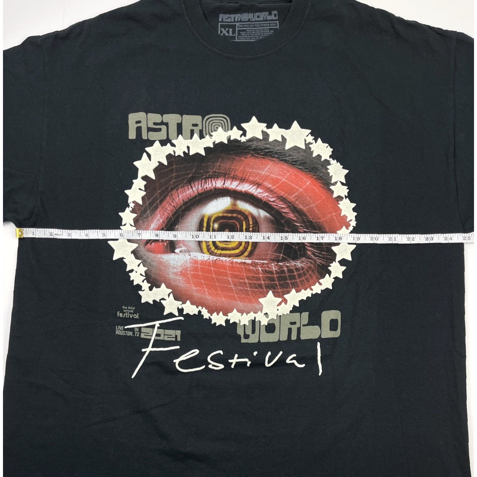 Travis Scott ASTROWORLD T-Shirt XL Festival Crew Neck Short Sleeve Black Cotton Logo Tee Men 2021 Concert Merch Size US XL / EU 56 / 4 - 5 Thumbnail