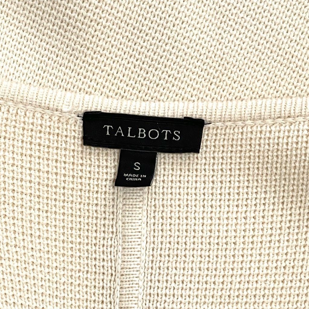 Other Talbots Open Face Ivory Cream Thick Cotton Rayon Long Sweate Size S / US 4 / IT 40 - 9 Thumbnail