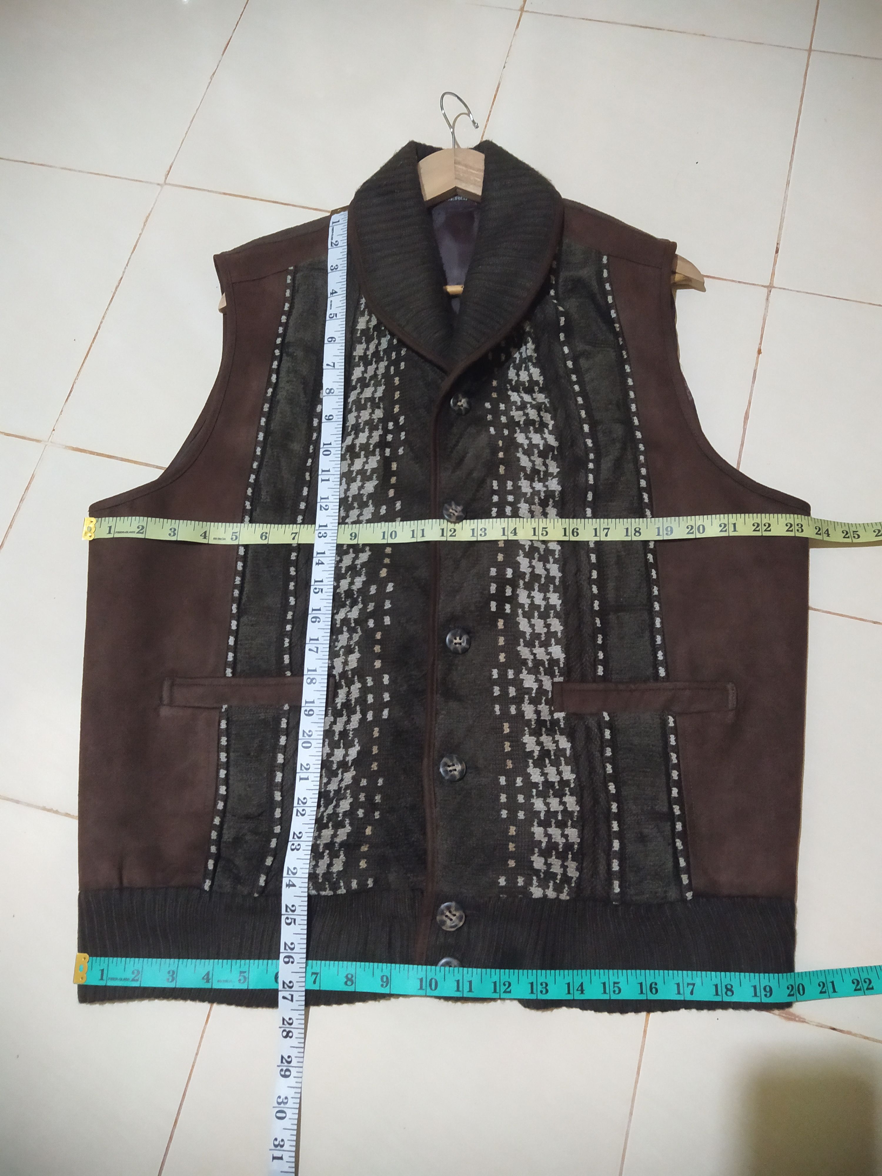 Lindbergh LINDBERGH Shawl Collar Sweater Vest with Patterned Panel Size US L / EU 52-54 / 3 - 12 Thumbnail
