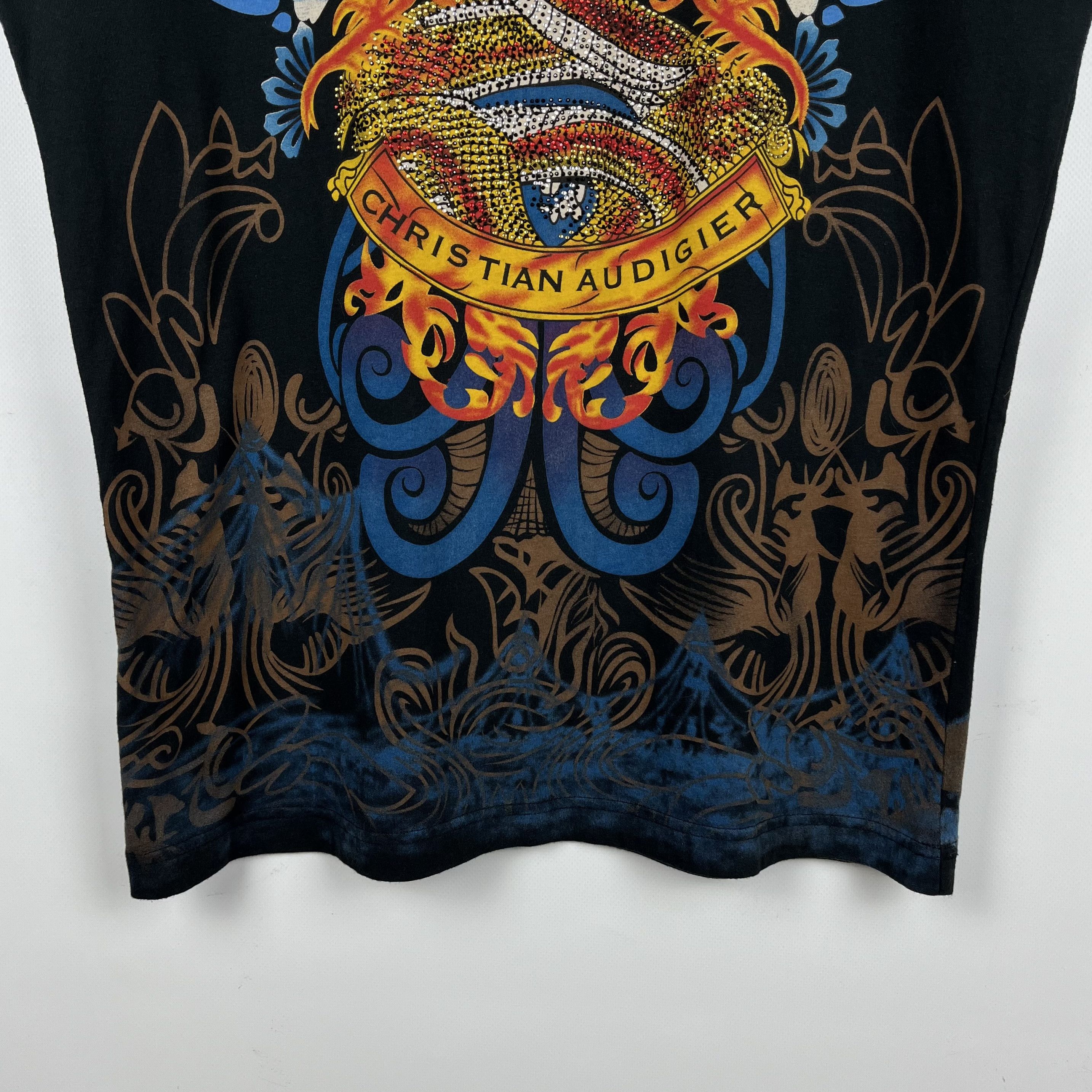 Christian Audigier Vintage Christian Audigier All Over Print Y2K T Shirt 00’s Size US L / EU 52-54 / 3 - 7 Thumbnail