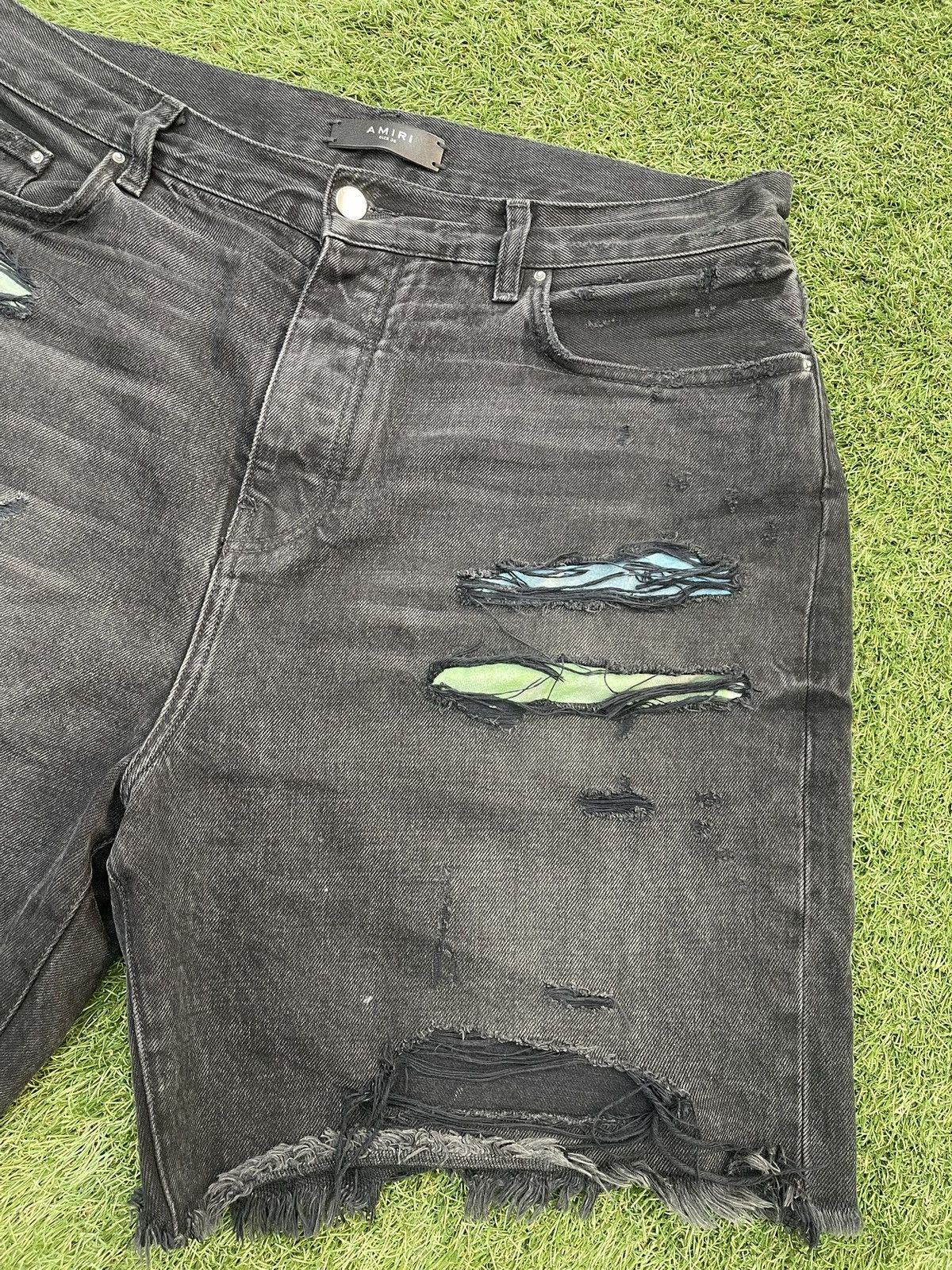 Amiri Size 36 - Amiri Black Denim Watercolor Trasher Shorts Size US 36 / EU 52 - 4 Thumbnail