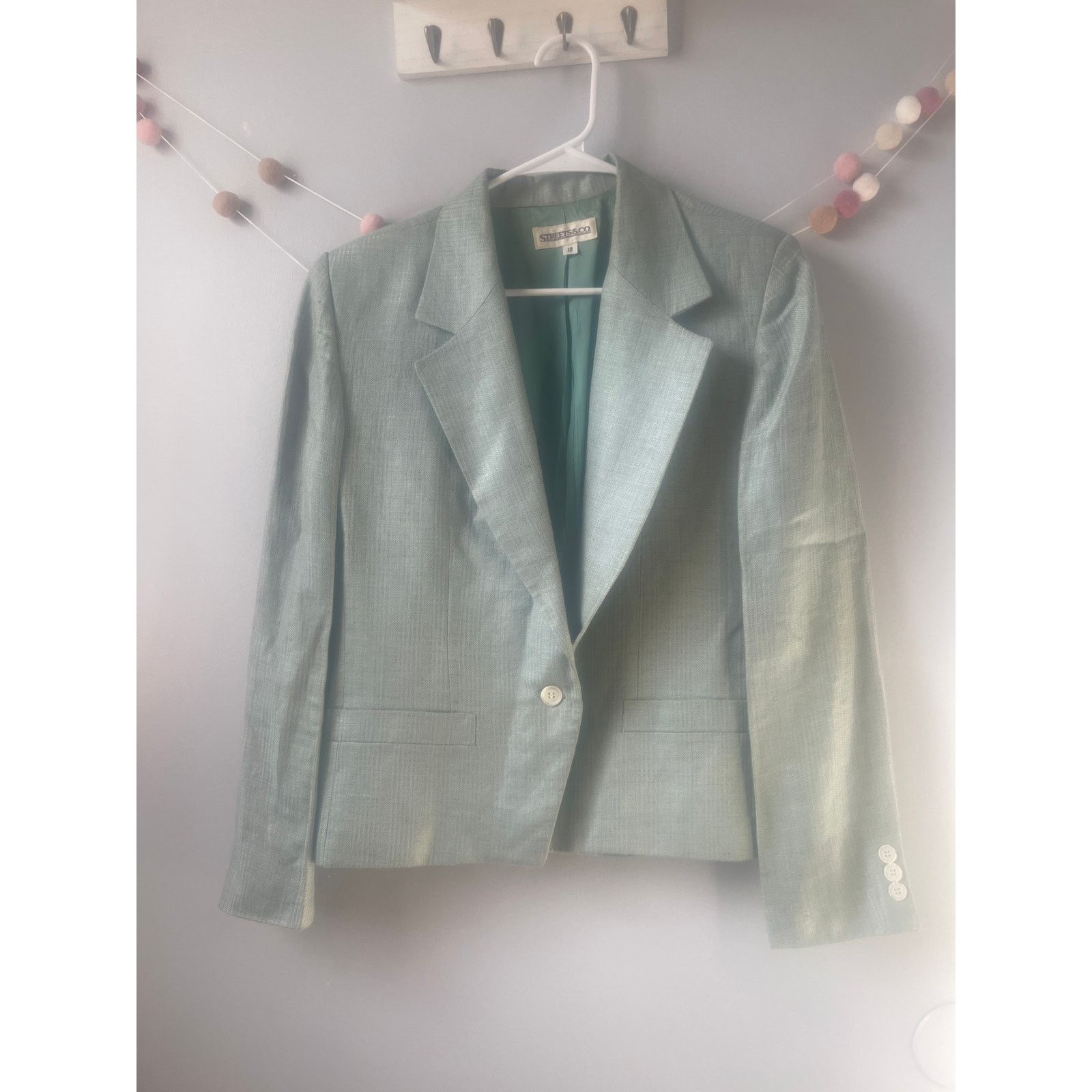 Vintage Streets & Co Vintage Classic Light Green Suit Jacket Blazer Size XL / US 12-14 / IT 48-50 - 1 Thumbnail