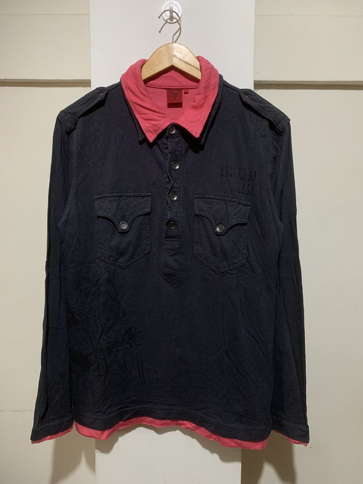 Japanese Double Layer Buckaroo Poem Longsleeve Shirt Tee