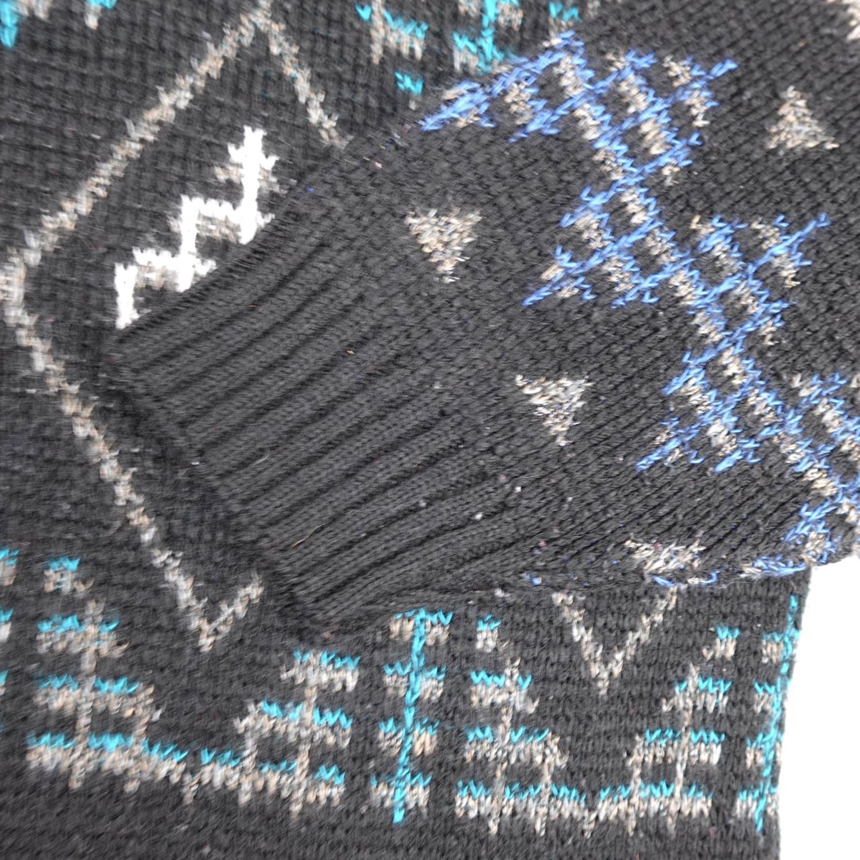 Savane Vintage Lavane Sweater Womens M Black Geometric Knit Acrylic Made USA 90s Pullover Crew Neck Long Sleeve Size M / US 6-8 / IT 42-44 - 6 Thumbnail