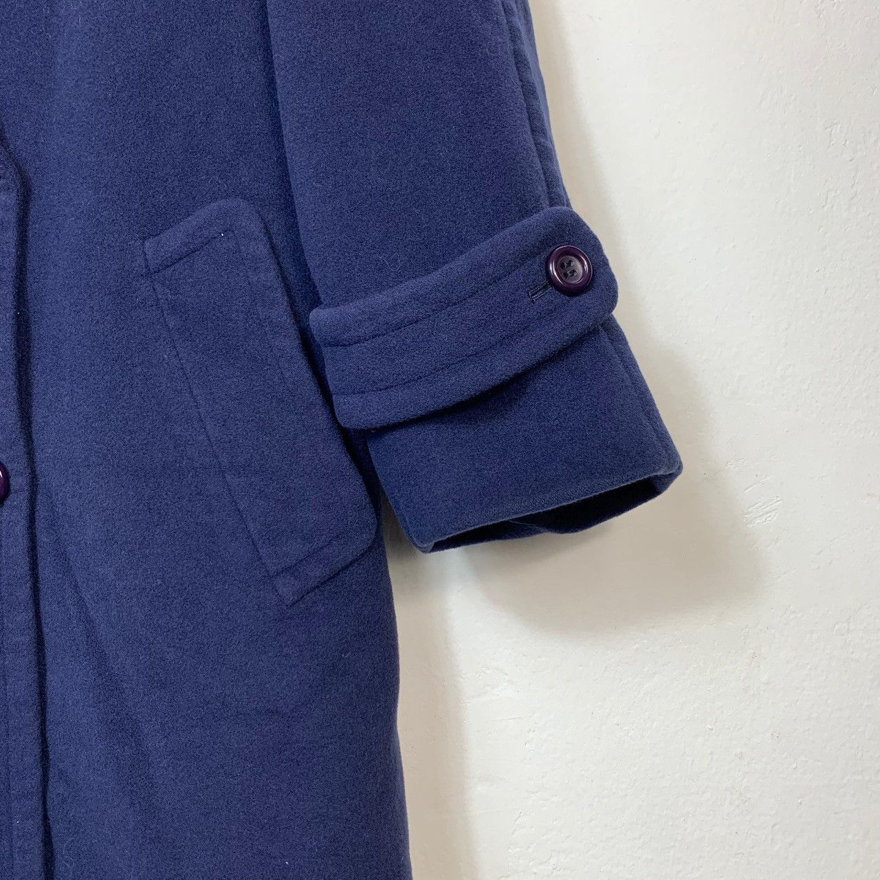 Burberry Vintage Burberrys Navy Blue Wool Double Breasted Coat Size US L / EU 52-54 / 3 - 9 Thumbnail