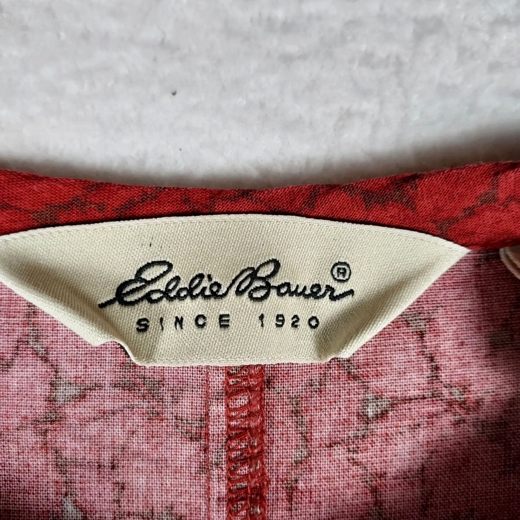 Eddie Bauer Eddie Bauer Womens Red Floral Dress M Long Sleeve Shirt Dress Casual Size M / US 6-8 / IT 42-44 - 5 Thumbnail