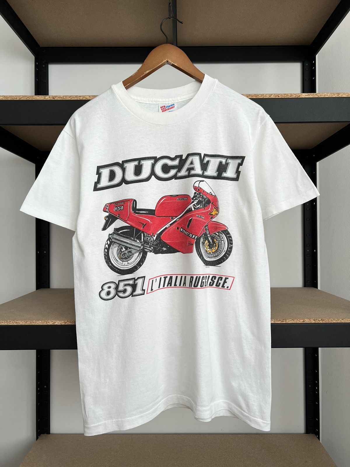 Ducati Vintage 90s Ducati 851 Moto Racing Promo White T-shirt Size US M / EU 48-50 / 2 - 1 Thumbnail