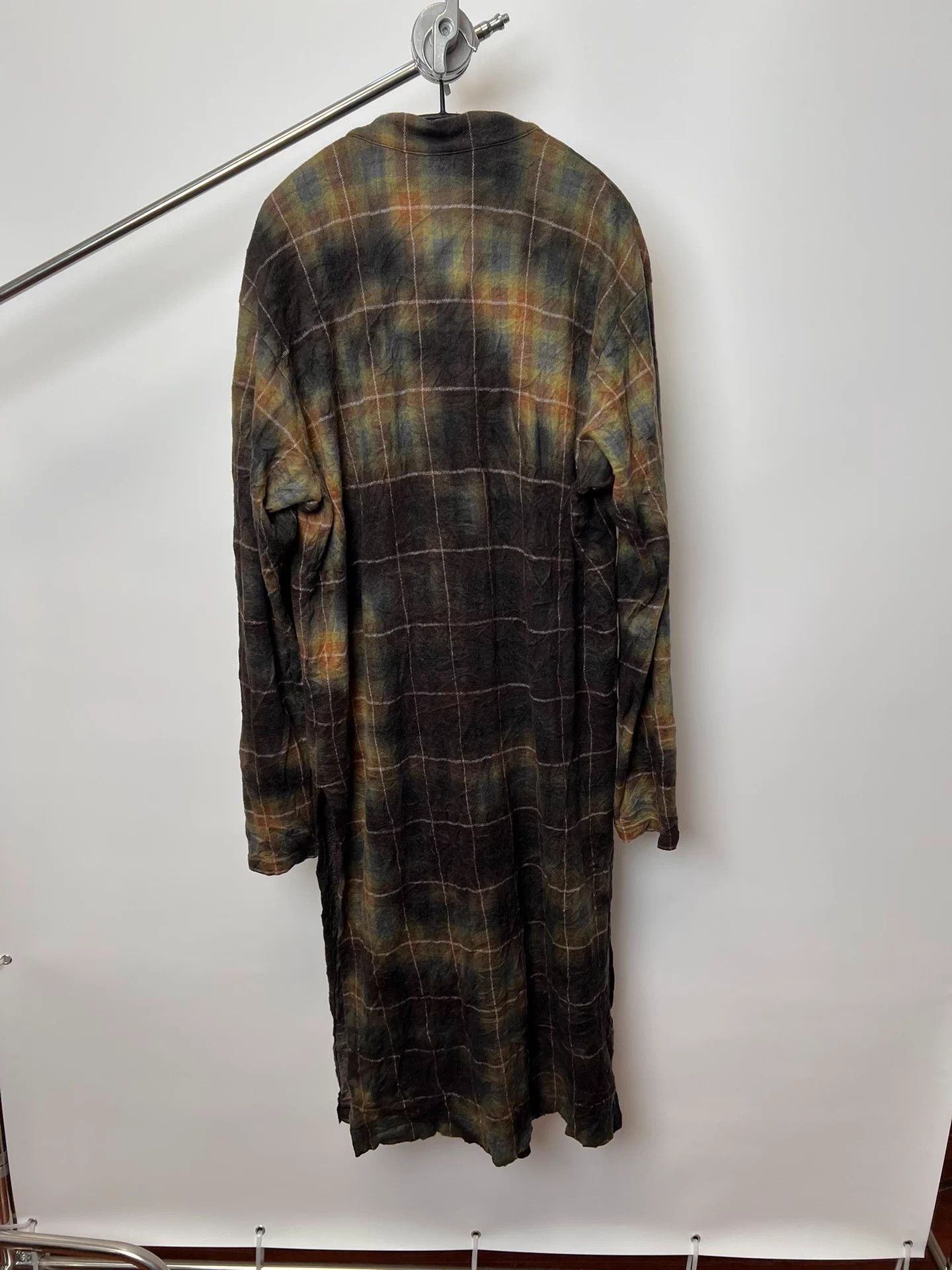 Yohji Yamamoto Yohji Yamamoto Check Tie-Dye Wool Blend Scarf Size US L / EU 52-54 / 3 - 5 Thumbnail