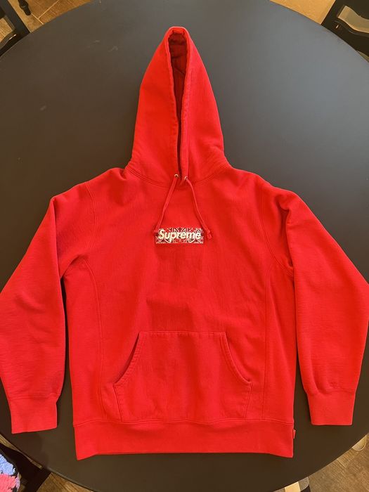 Supreme Bandana Box Logo Hooded Sweatshirt Red Men's - FW19 - US