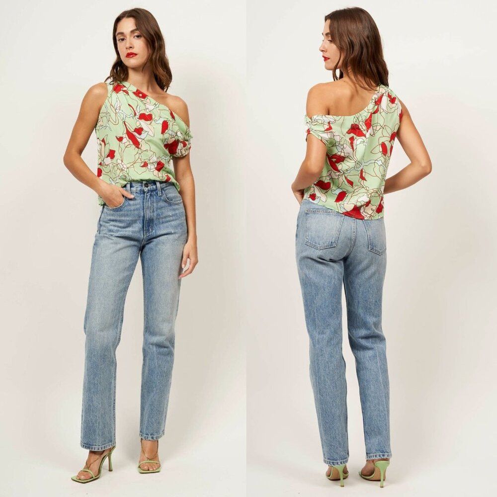 Equipment NWT New $225 Equipment Oriana Silk One-Shoulder Floral Top Size S / US 4 / IT 40 - 1 Thumbnail