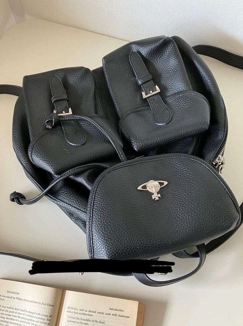 Vivienne Westwood Vivienne Westwood size os Black Silver Saturn Leather Backp Size ONE SIZE - 2 Thumbnail