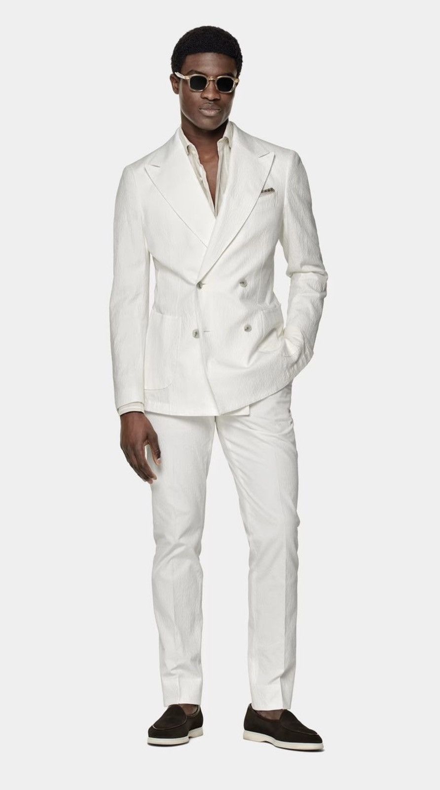 Suitsupply Suitsupply Cotton Seersucker Suit - White Size 46R - 6 Thumbnail