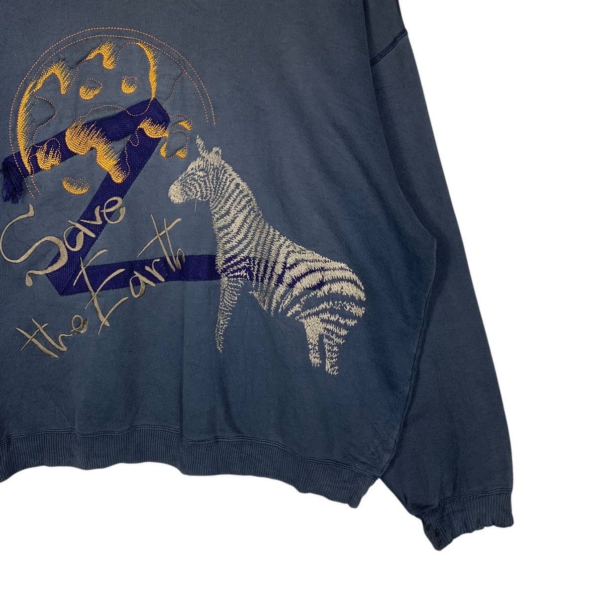 Japanese Brand PIA SPORTS Save The Earth Graphics Sweatshirt #1490-C67 Size US M / EU 48-50 / 2 - 4 Thumbnail