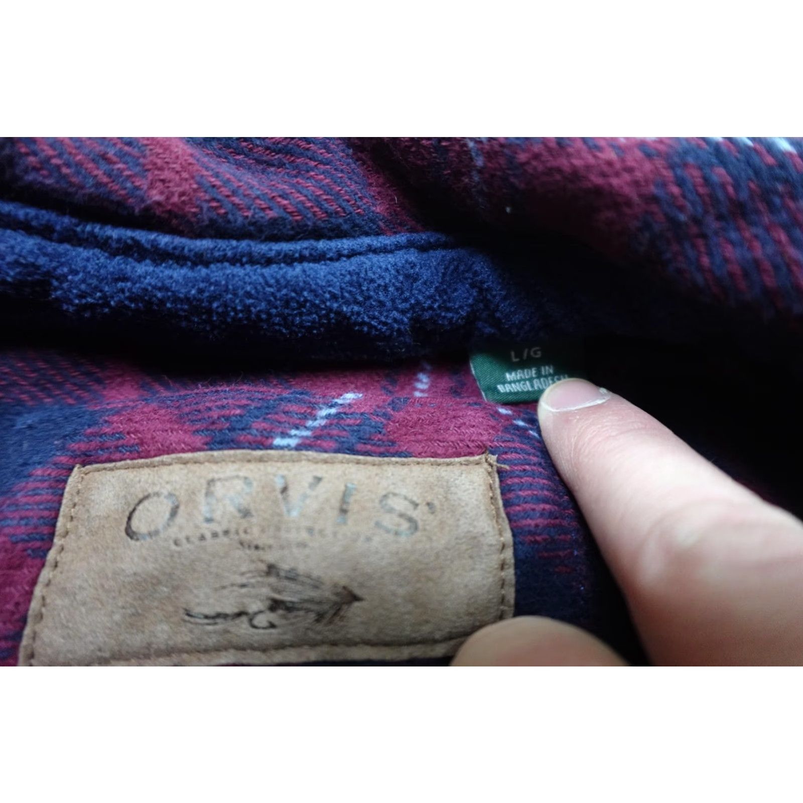 Orvis Orvis Flannel Shirt Mens Large Red Navy Plaid Button-Up Long Sleeve Casual Outdoor Work Shirt Size US L / EU 52-54 / 3 - 2 Thumbnail