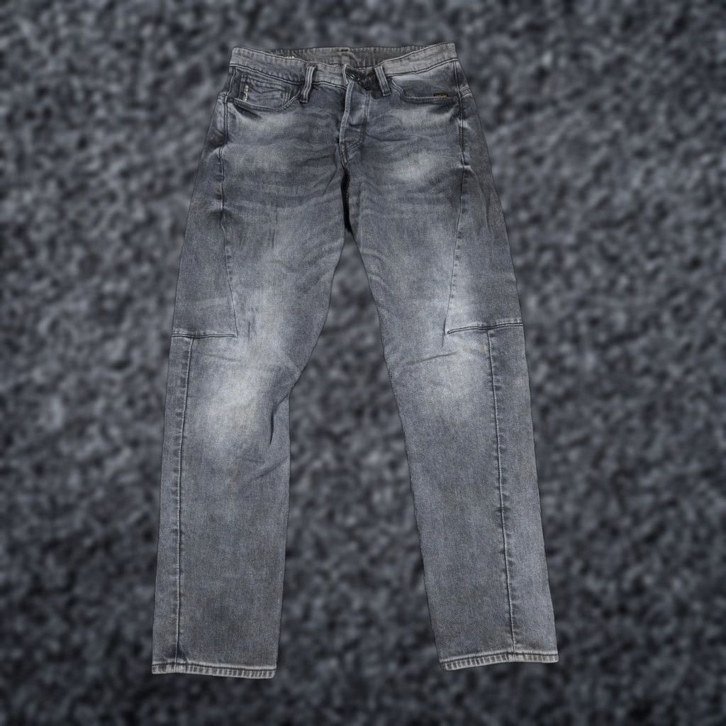 G-Star G-Star Raw Scutar 3D Slim Tapered Jeans Men's Gray Abstract Y2K 28x28 Slim 5-Pocket Denim Cotton Blend Button Closure Regular Inseam 28 Jeans Size US 32 / EU 48 - 1 Thumbnail