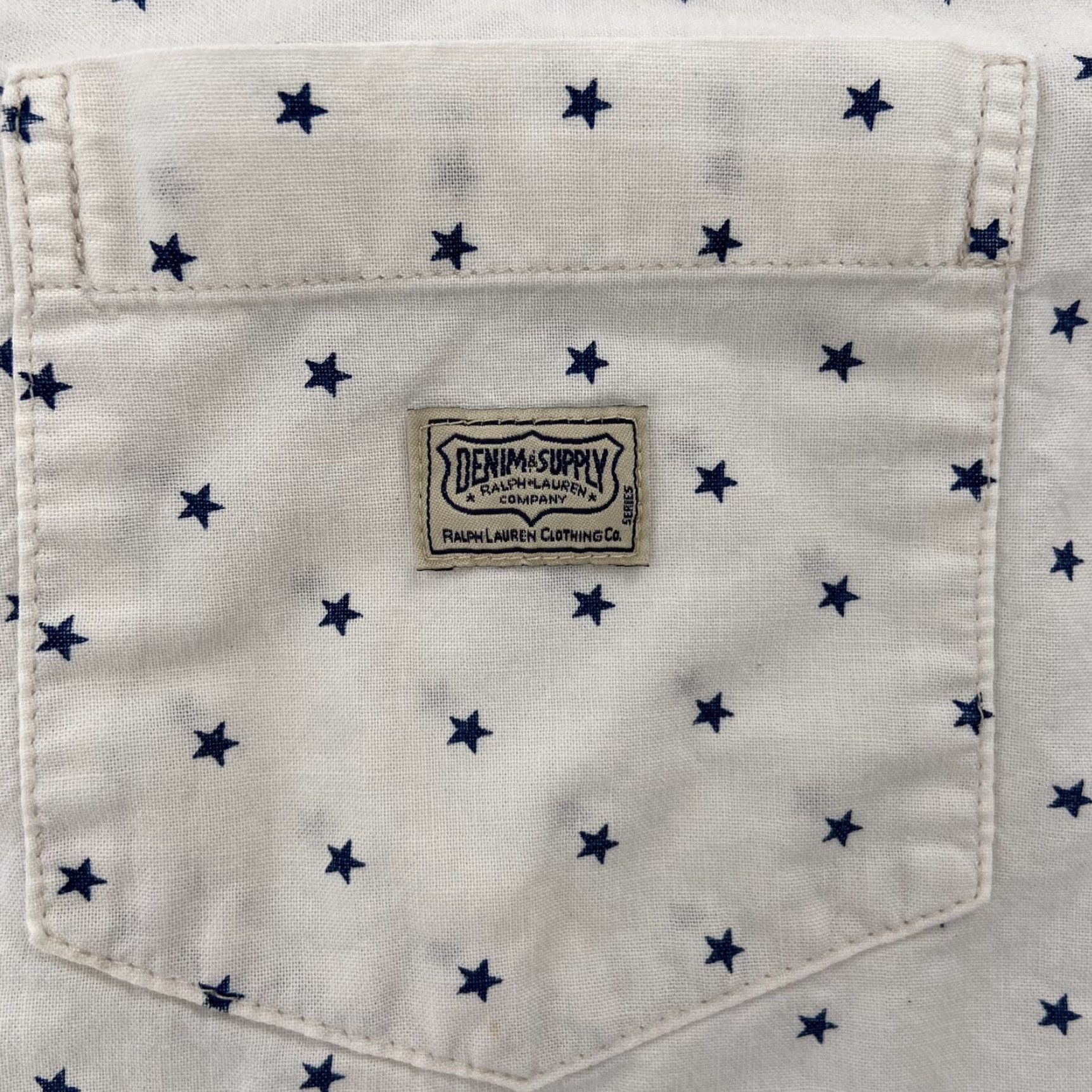 Ralph Lauren VINTAGE Denim & Supply Ralph Lauren Shirt Adult Extra Large White Star Button Short Sleeve Shirt XL White Stars Mens Size US XL / EU 56 / 4 - 4 Thumbnail