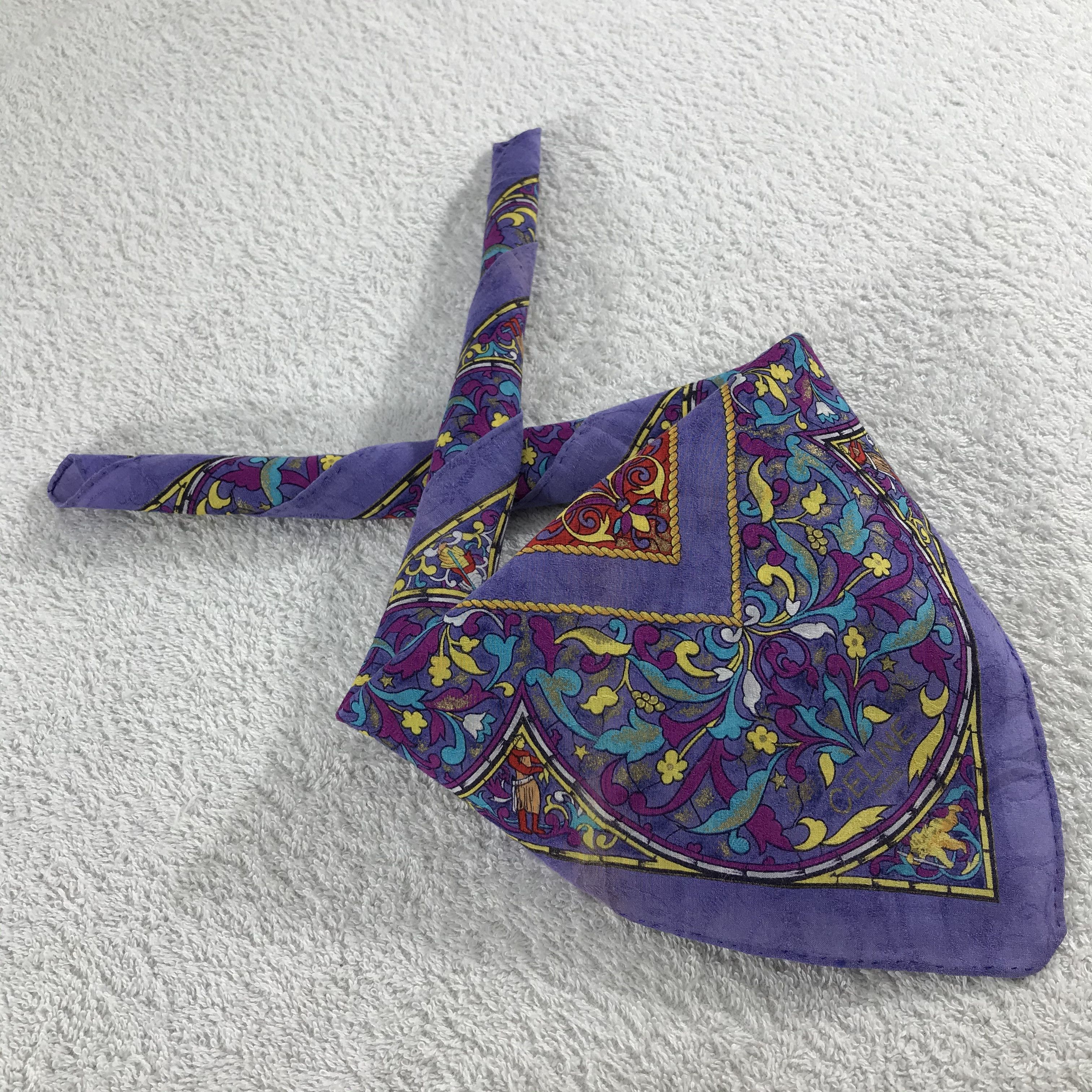 Celine × Vintage Celine Bandana / Handkerchief / Neckerchief - S311 Size ONE SIZE - 4 Thumbnail