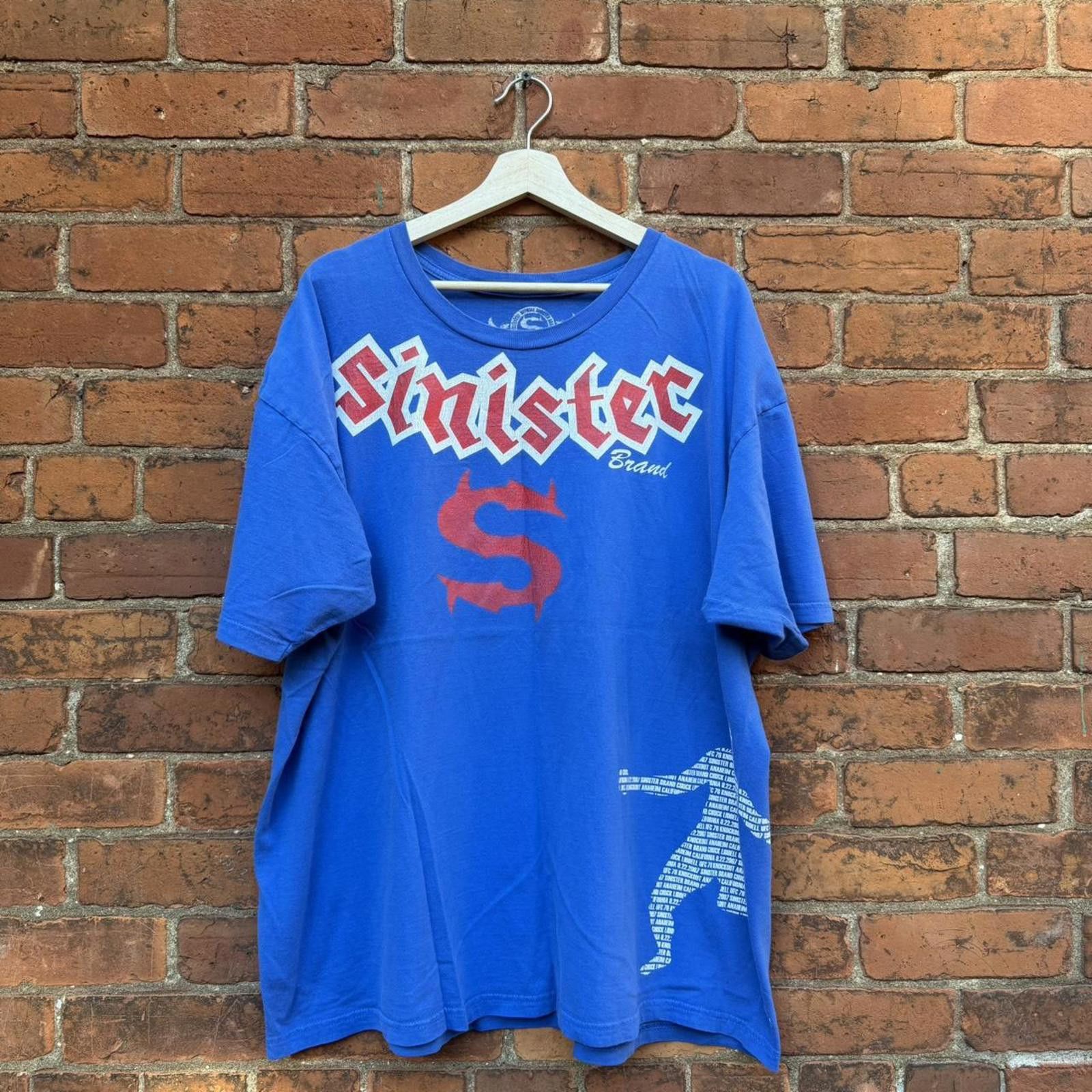 vintage sinister brand chuck Liddell iceman t shirt 00s XXL