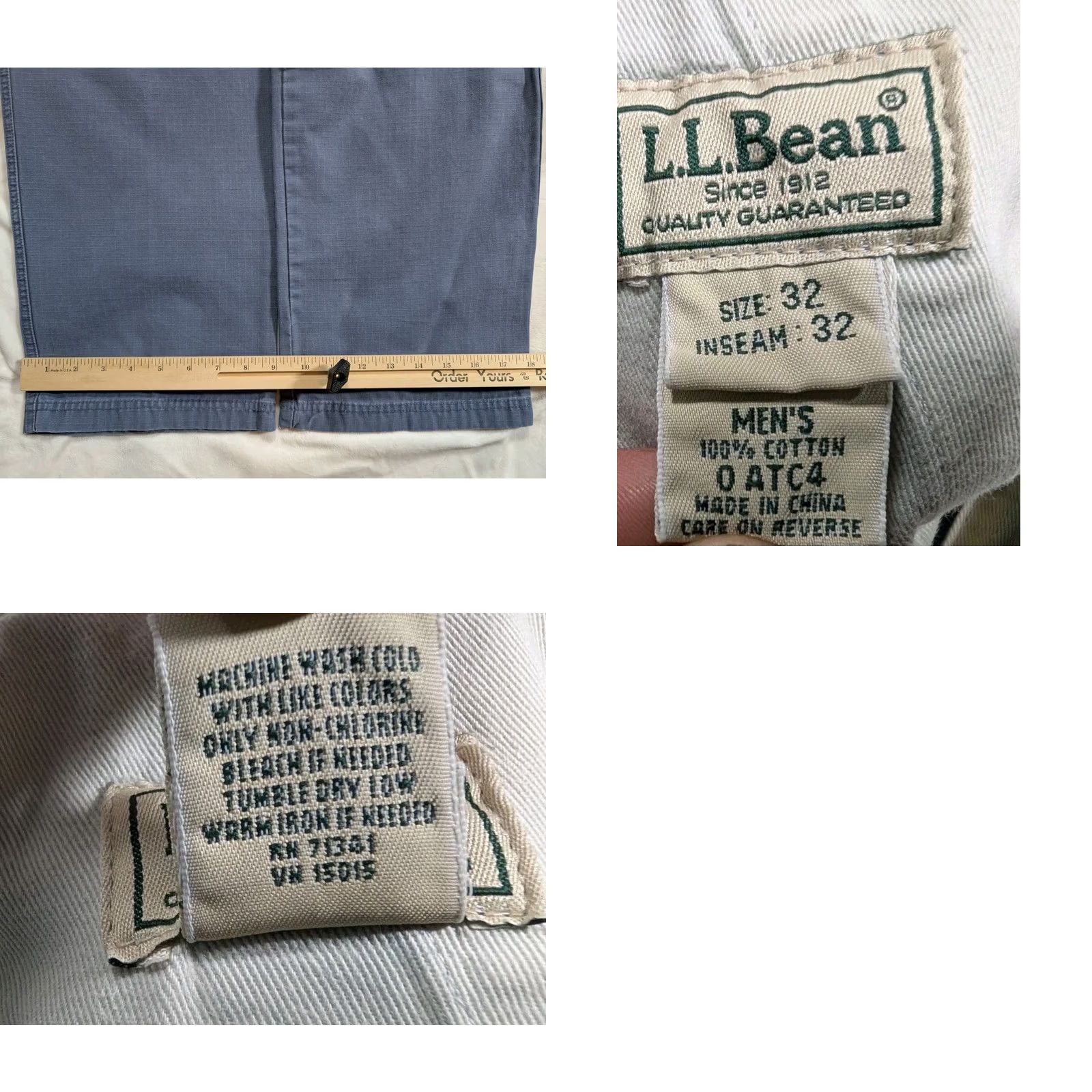 Vintage LL. Bean Ripstop Chino Pants Mens 30 Blue 100% Cotton Hiking Regular Fit Pants Size US 30 / EU 46 - 9 Thumbnail