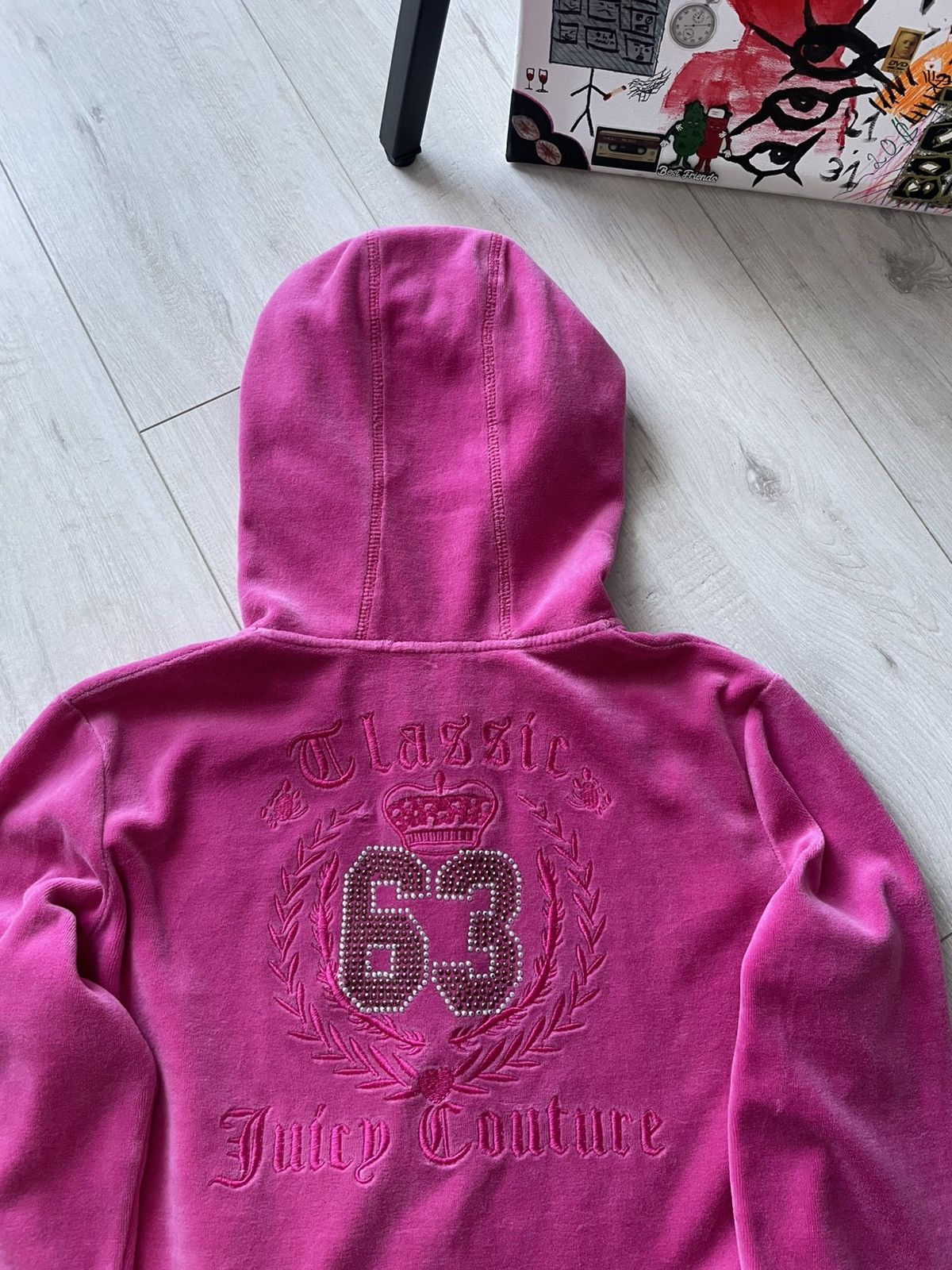 Juicy Couture Vintage 00’s Juicy Couture Pink Y2K Zip Hoodie Big Logo RARE Size XL / US 12-14 / IT 48-50 - 6 Thumbnail