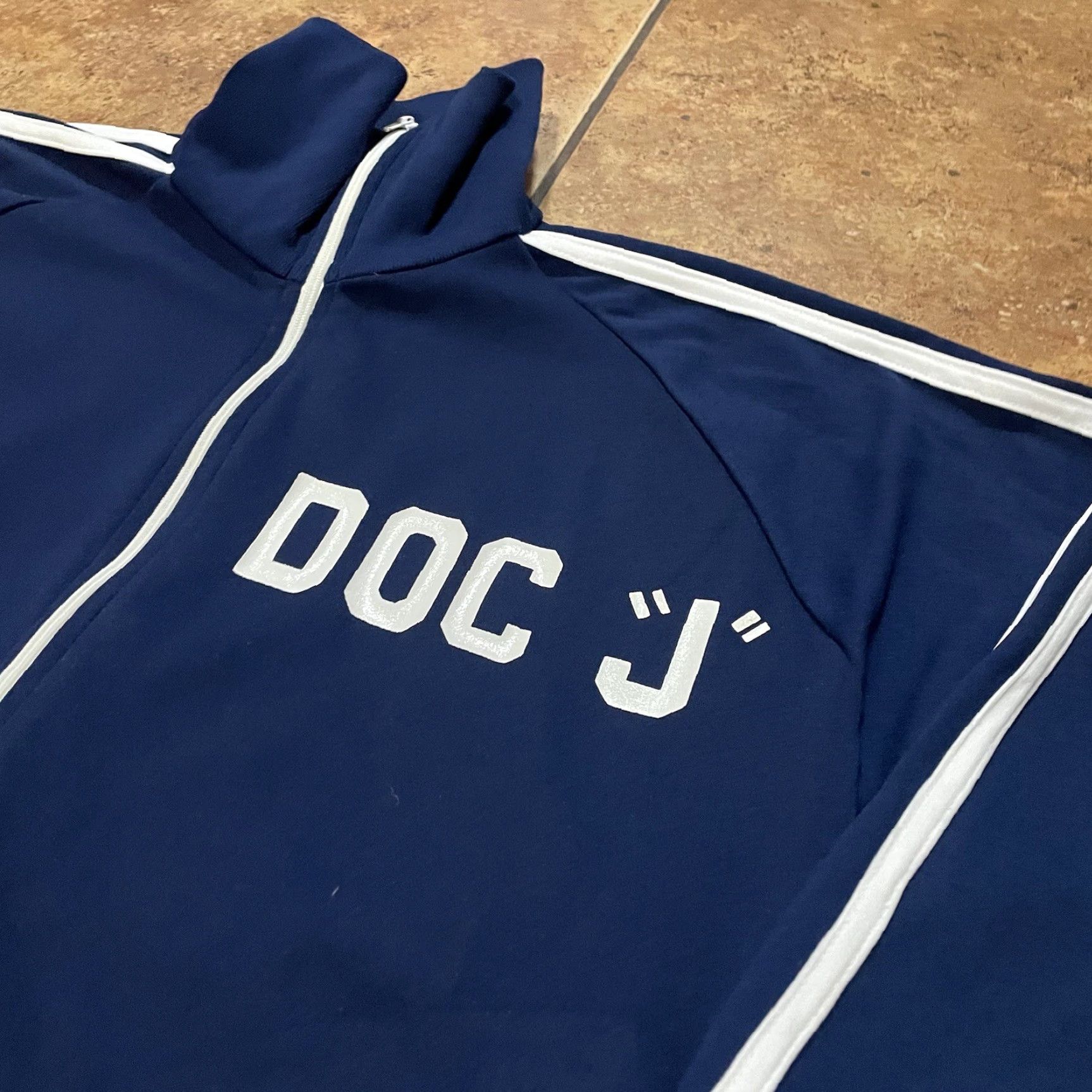 Vintage VINTAGE Doctor J Jacket Julius Erving Navy Warm Up Track Men's XL 70s NBA Size US XL / EU 56 / 4 - 2 Thumbnail