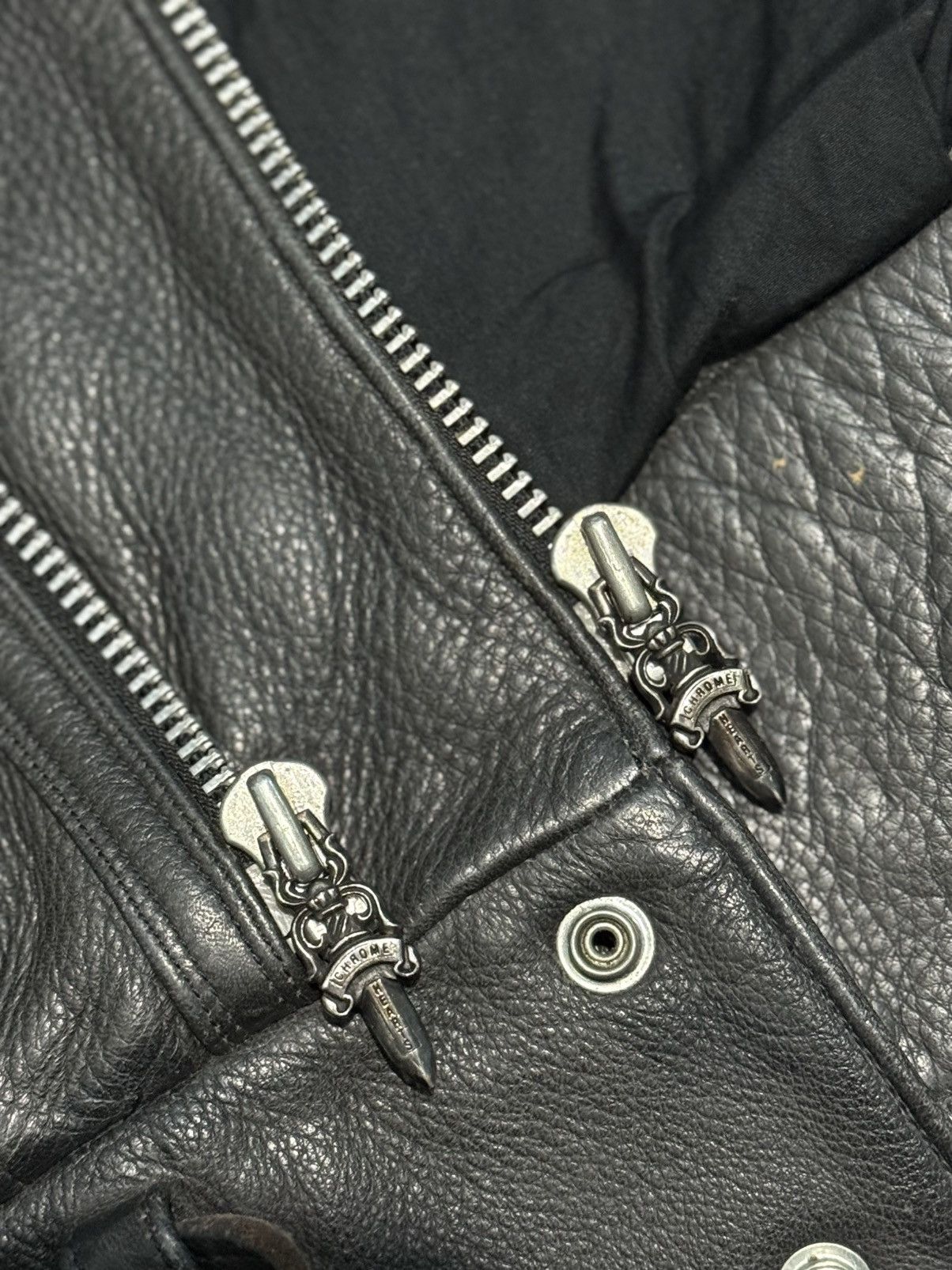 Chrome Hearts RARE 1 of 1 Vintage Chrome Hearts Leather Cross Star Jacket Size US M / EU 48-50 / 2 - 19 Thumbnail