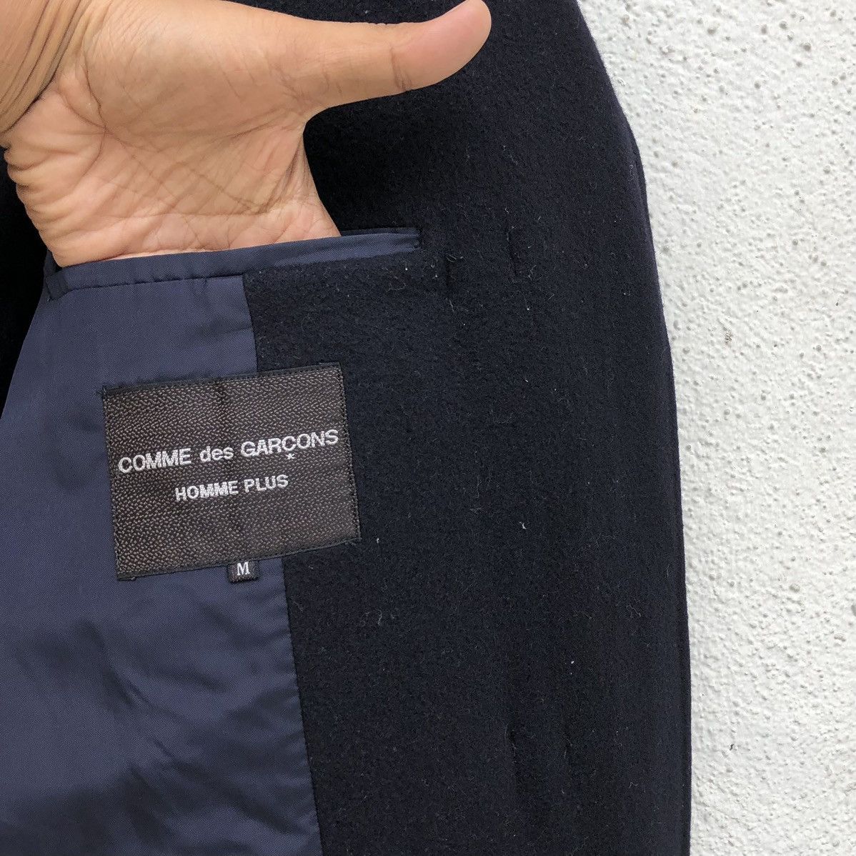 Vintage Comme des Garcons Wool Duffle Navy Blue Coat