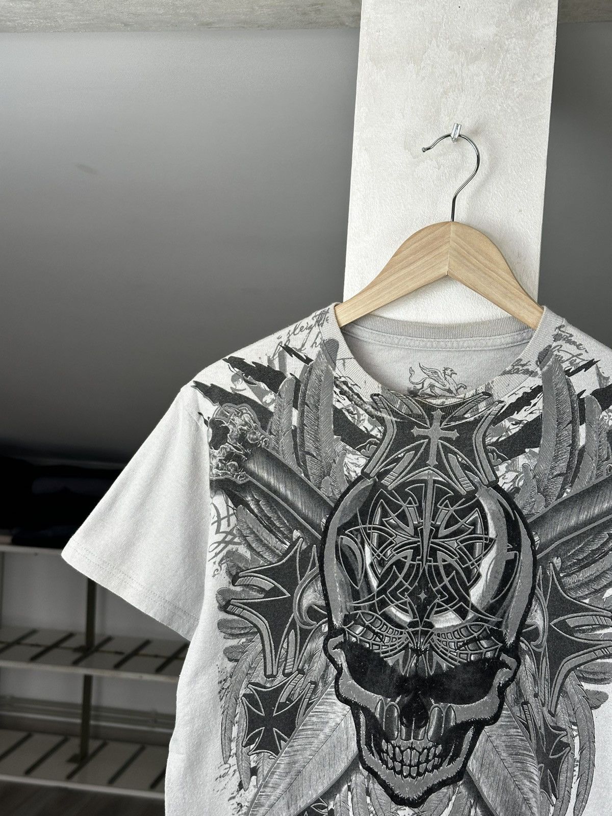 Vintage Crazy Y2K Skull Affliction Style Tee Size US M / EU 48-50 / 2 - 3 Thumbnail