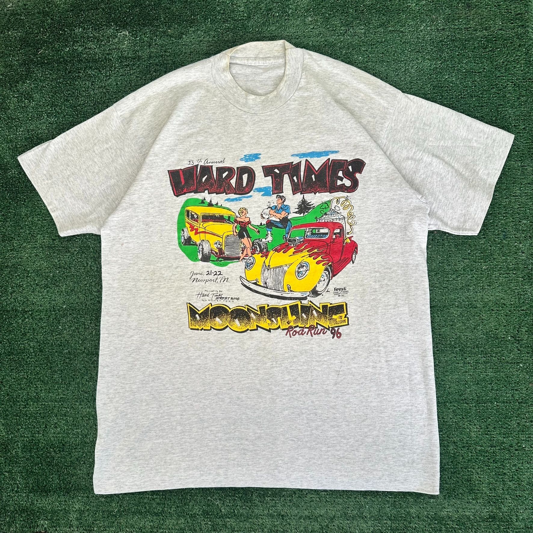 Vintage Vintage 90s Moonshine Rod Run Car Show T-Shirt Single Stitch Size US L / EU 52-54 / 3 - 1 Thumbnail
