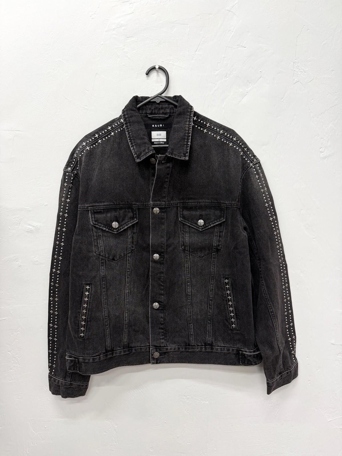new Ksubi mens oh g jacket medium denim gray black metalik