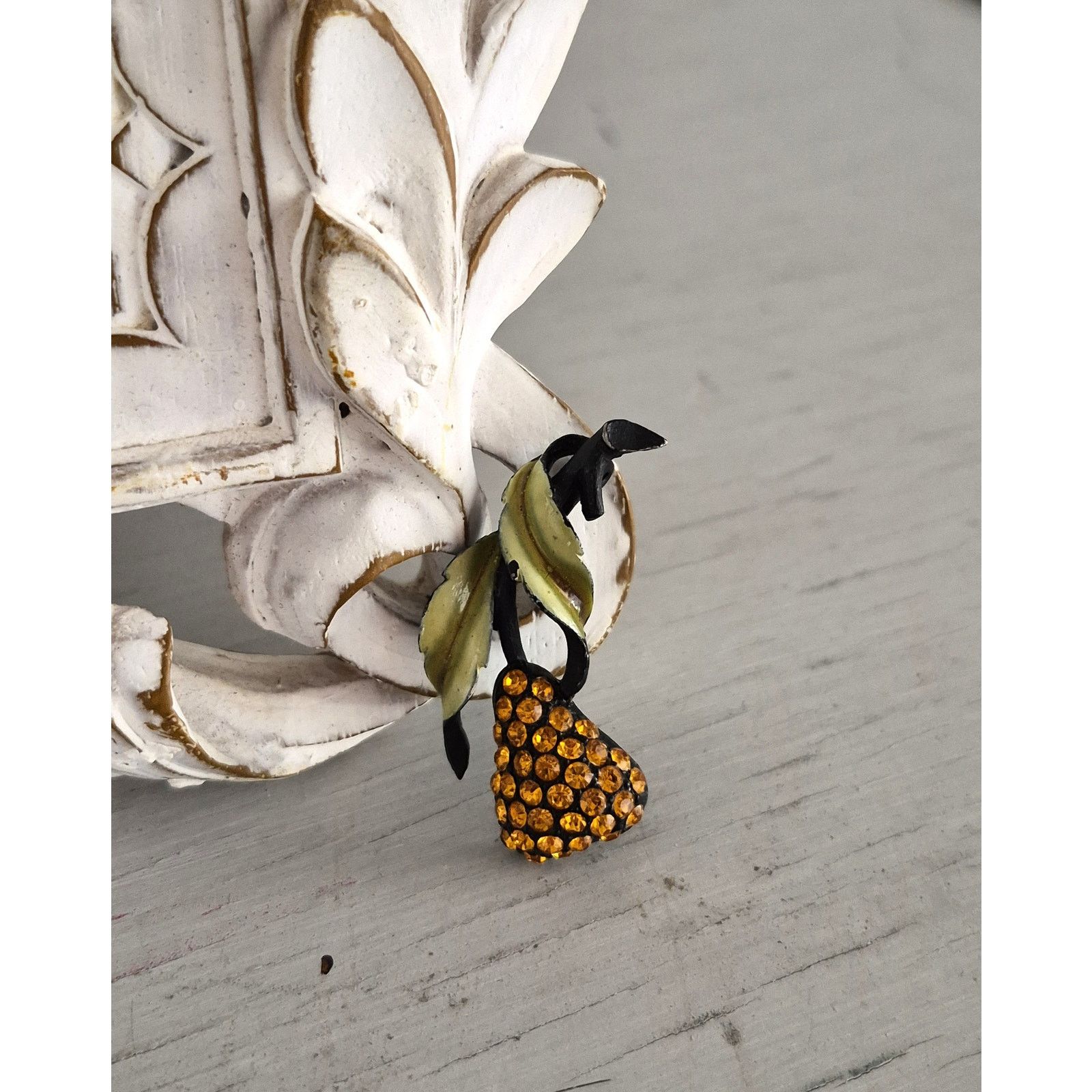 Other Vintage JJ Signed Pear Rhinestone Pin Brooch Size ONE SIZE - 2 Thumbnail