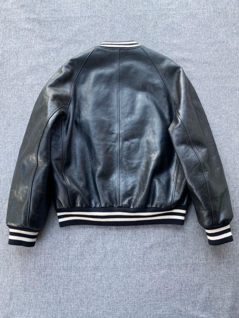 Celine Celine SS23 Striped Letter Patch Leather Jacket Size US XXL / EU 58 / 5 - 2 Thumbnail