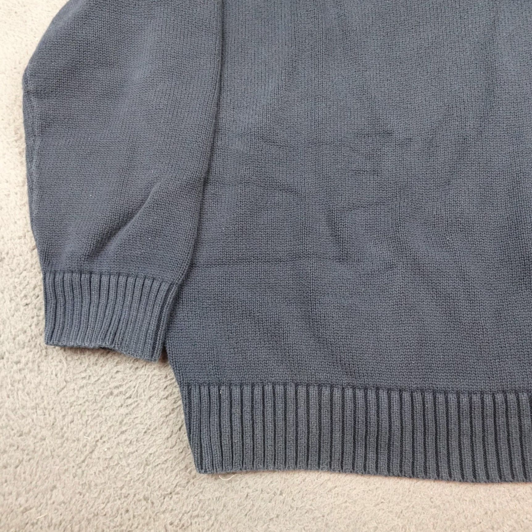 Vintage L.L. Bean Sweater Mens 2XL Navy Blue Quarter Zip Pullover Cotton Knit Outdoors Size US XXL / EU 58 / 5 - 3 Thumbnail