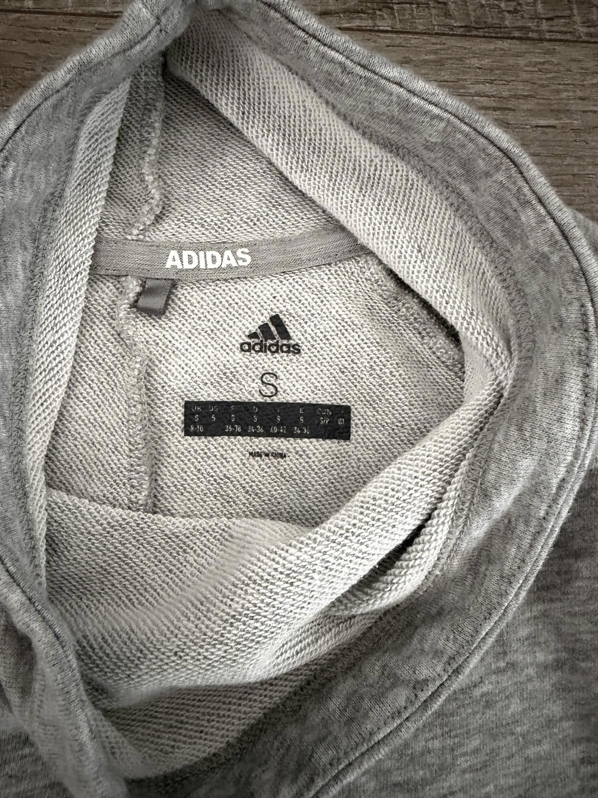 Adidas Adidas Sweatshirt Women's Medium Gray Pullover Funnel Neck Size S / US 4 / IT 40 - 6 Thumbnail