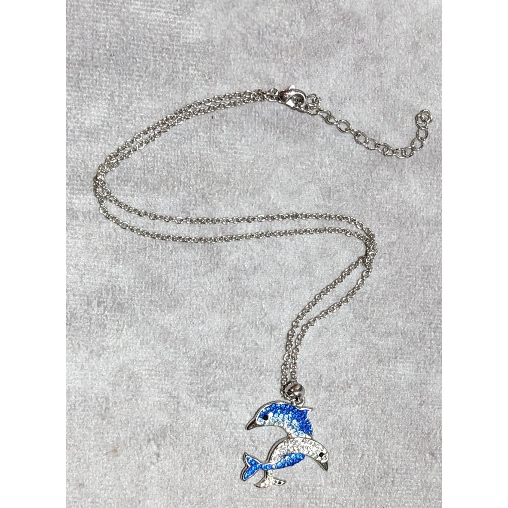 Other Rhinestone Double Dolphin Necklace Size ONE SIZE - 12 Thumbnail
